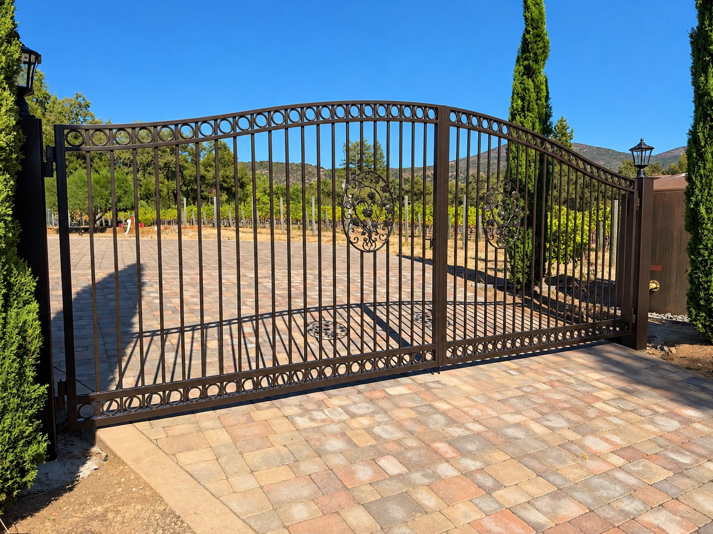 Custom Ornamental Iron Driveway Gate