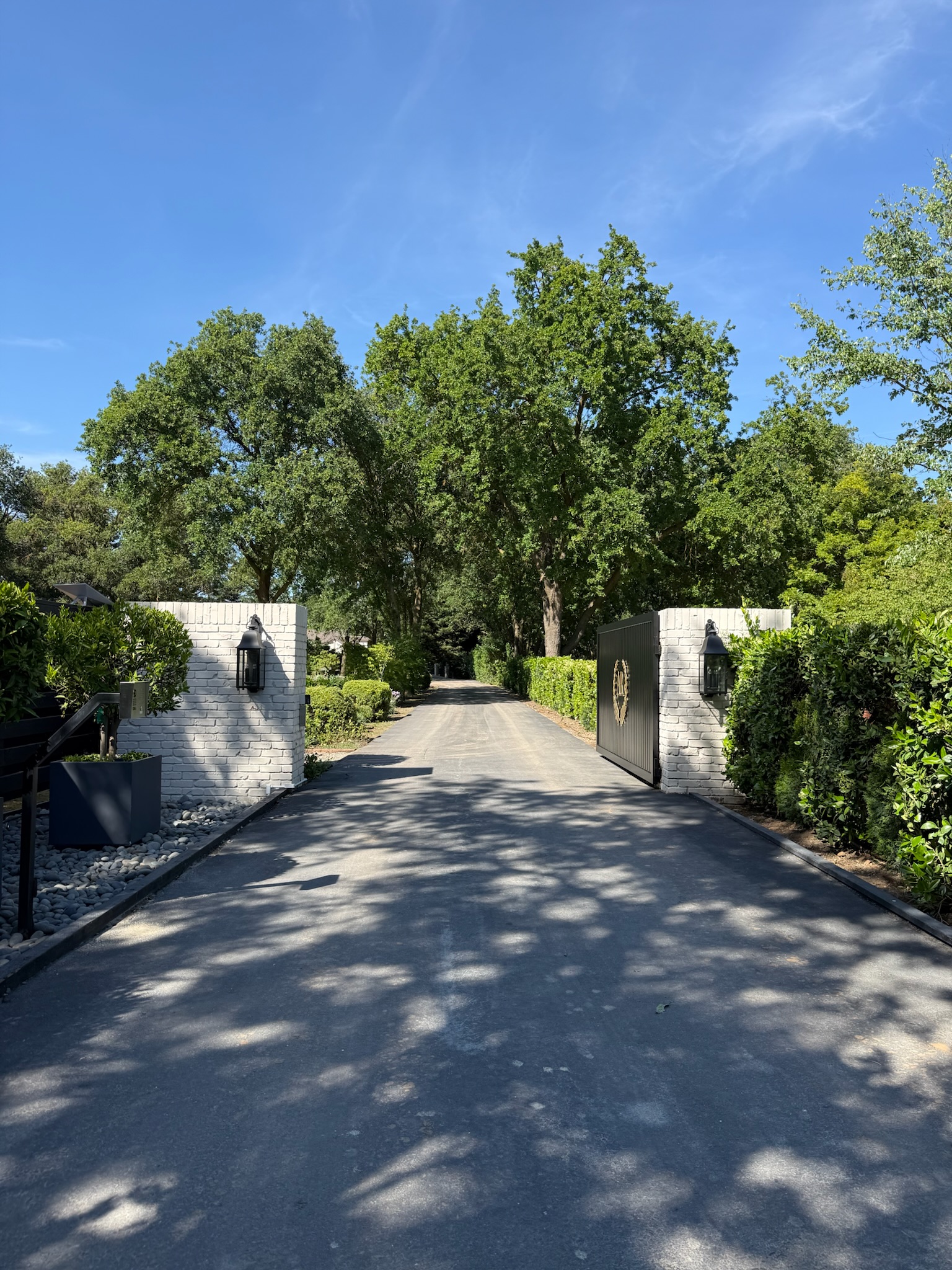 Driveway view of the Rescue swing gate by DC Controls