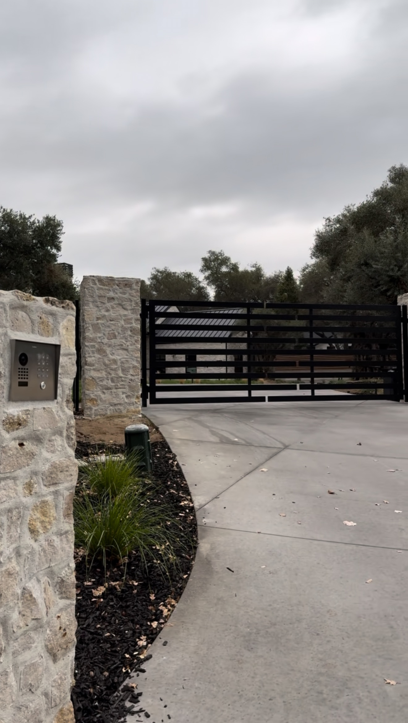 Custom automated gate with smart access controls installed by DC Controls in Granite Bay, CA