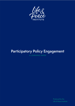 Participatory Policy Engagement: front cover