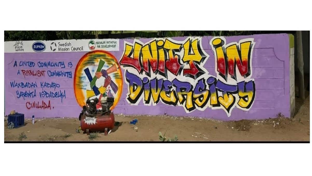 Unity in Diversity’ wall mural in Towship Ward, Garissa