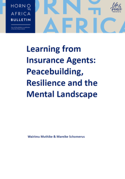 Learning from Insurance Agents: Peacebuilding, Resilience and the Mental Landscape front cover