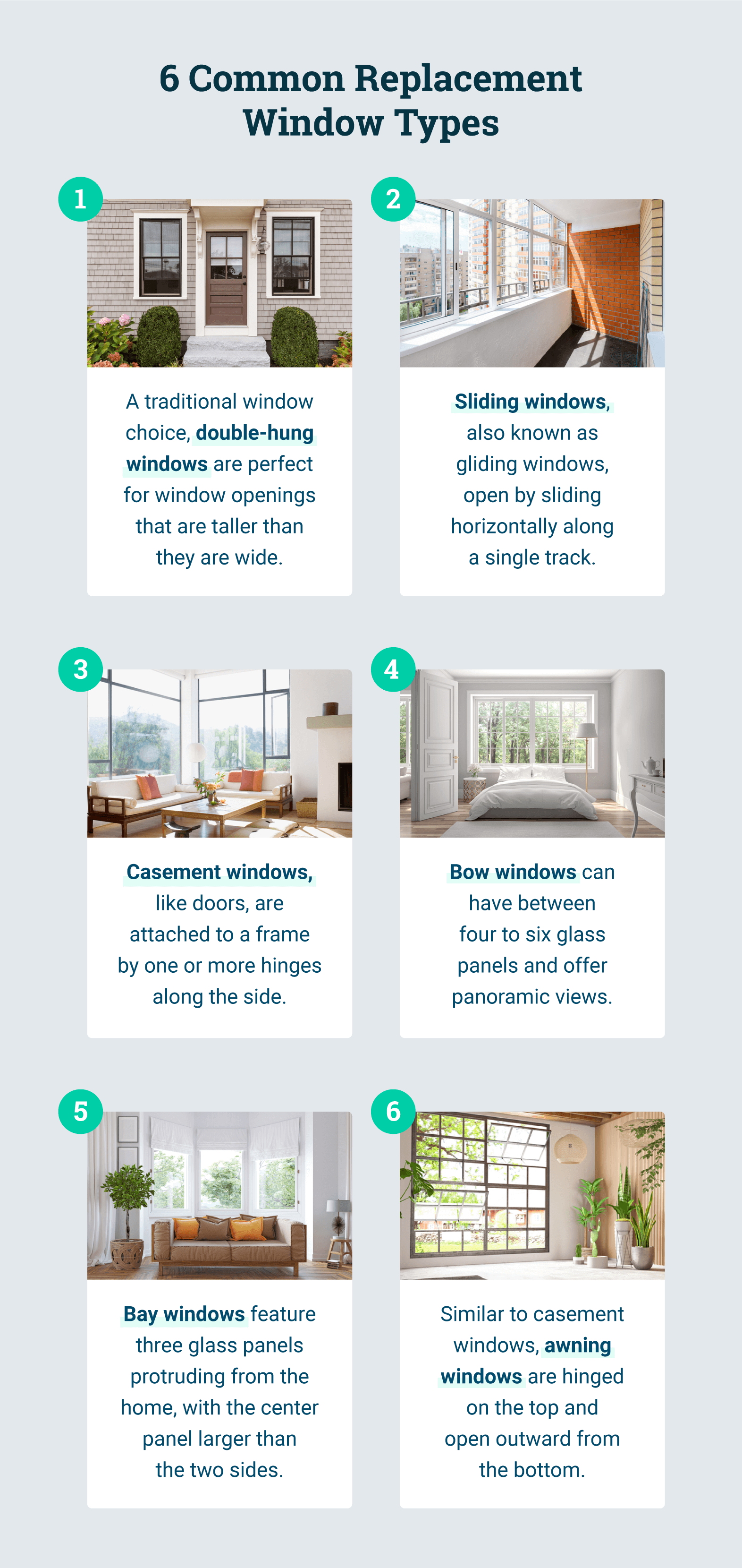 6 Common Types of Replacement Windows