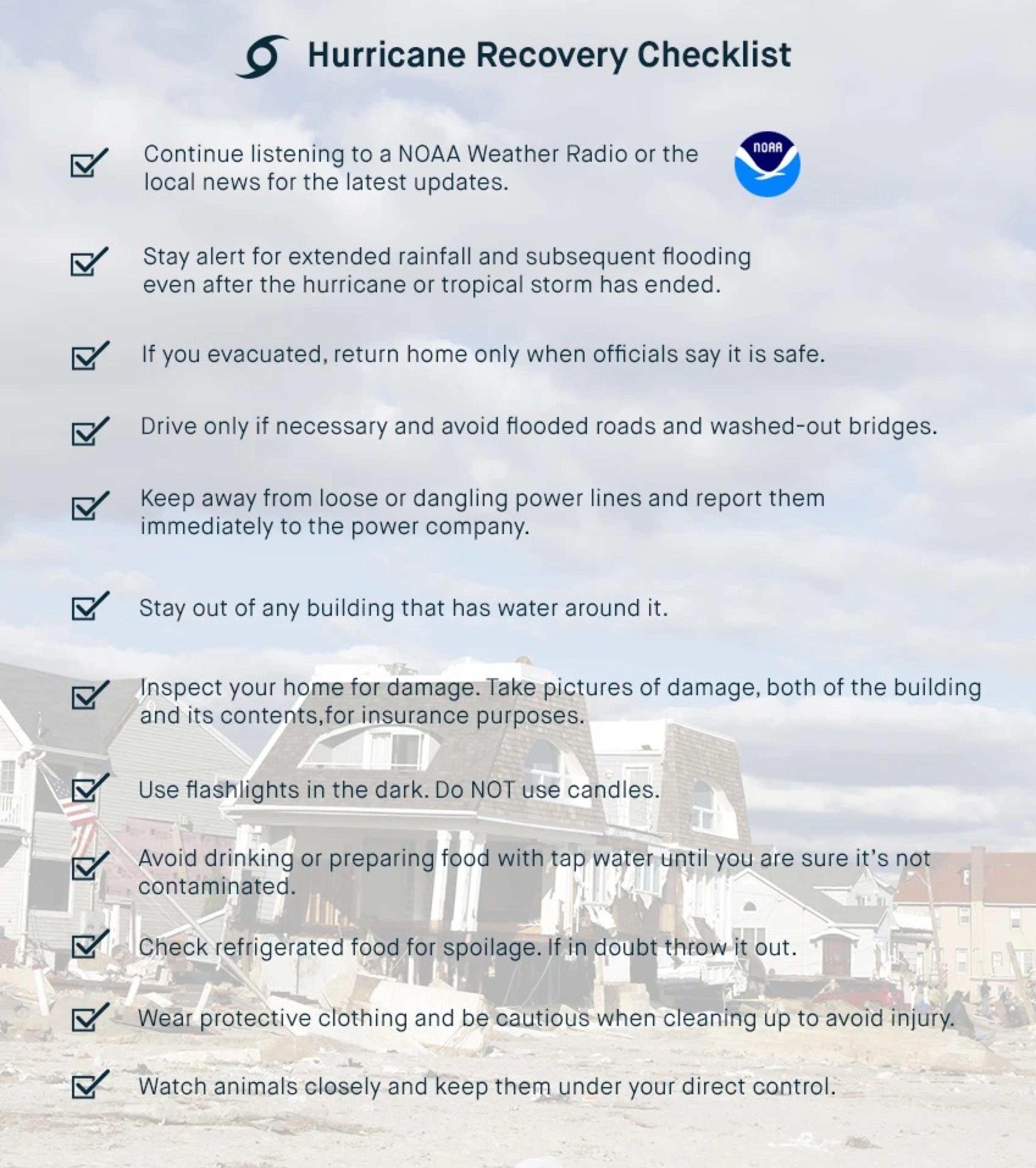 Hurricane Recovery Checklist