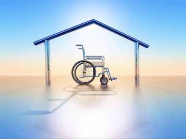 Wheelchair on ramp