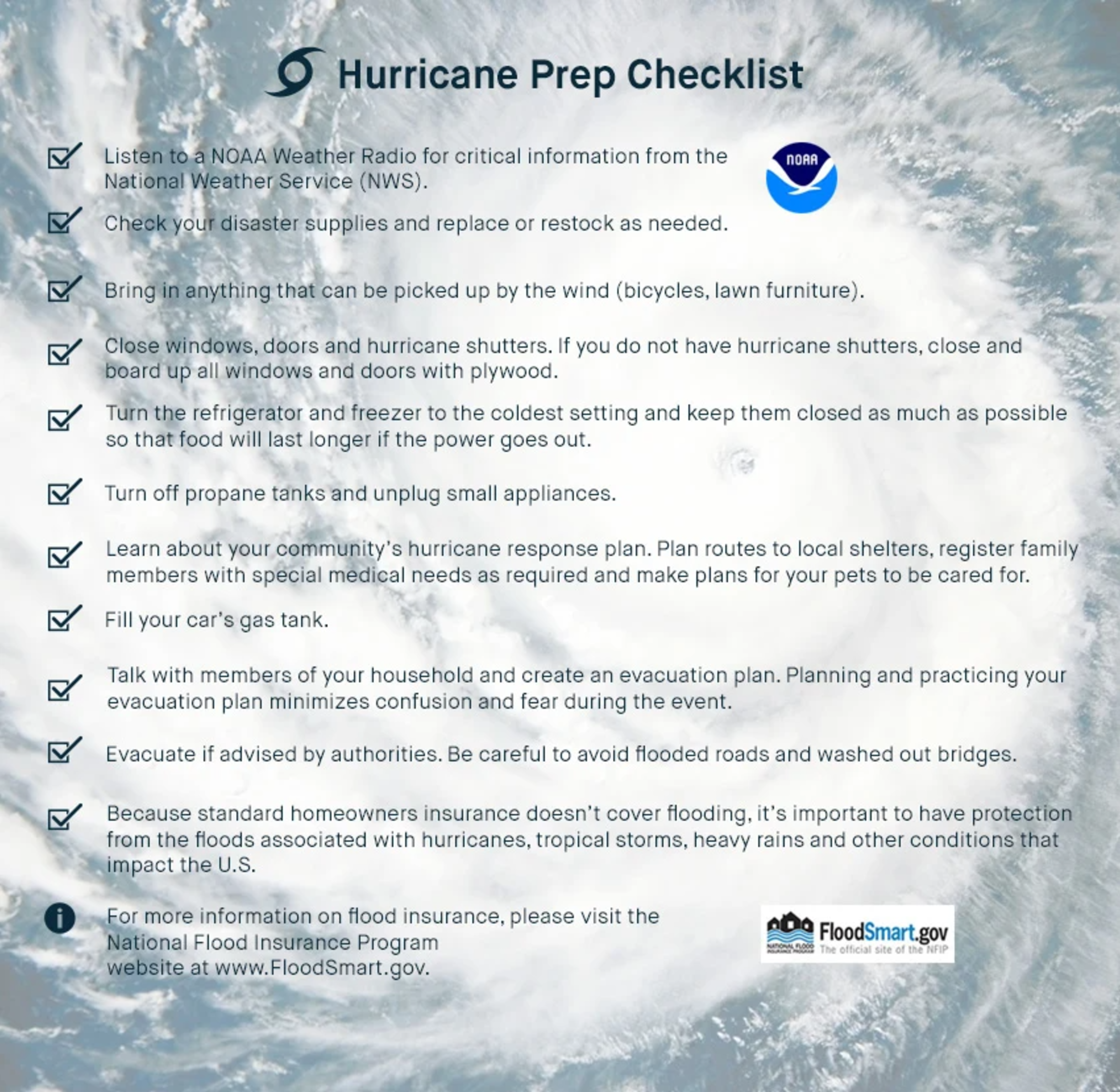 Hurricane Prep Checklist