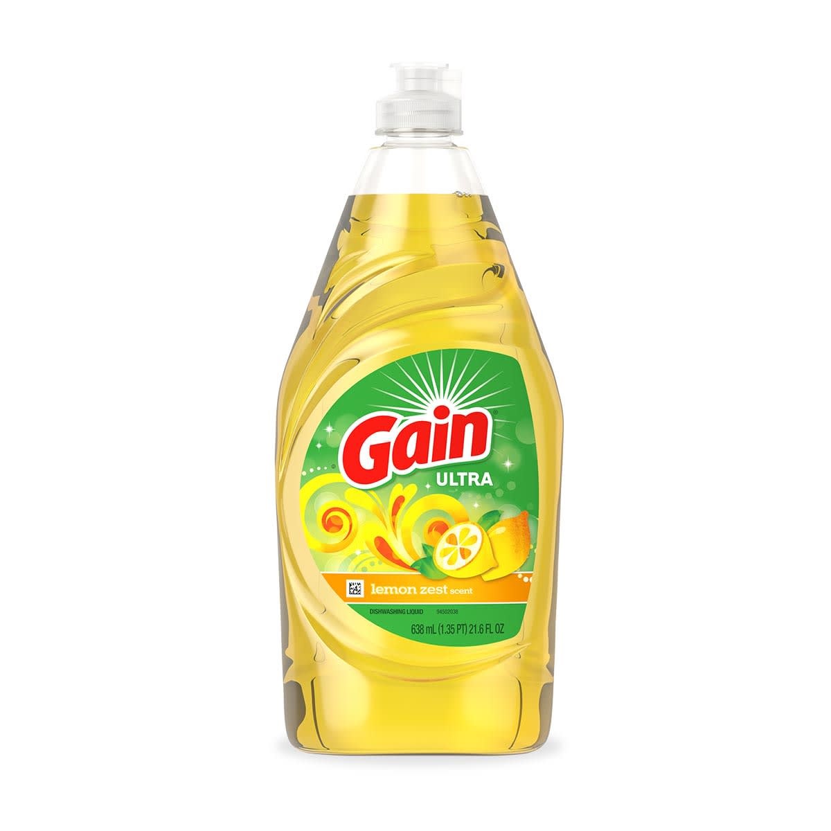 Detergente líquido para platos Gain Antibacterial Lemon Zest