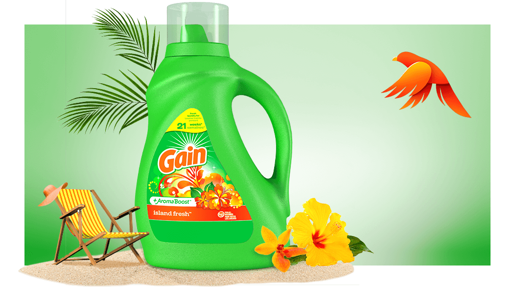 Botella de detergente líquido Gain Island Fresh