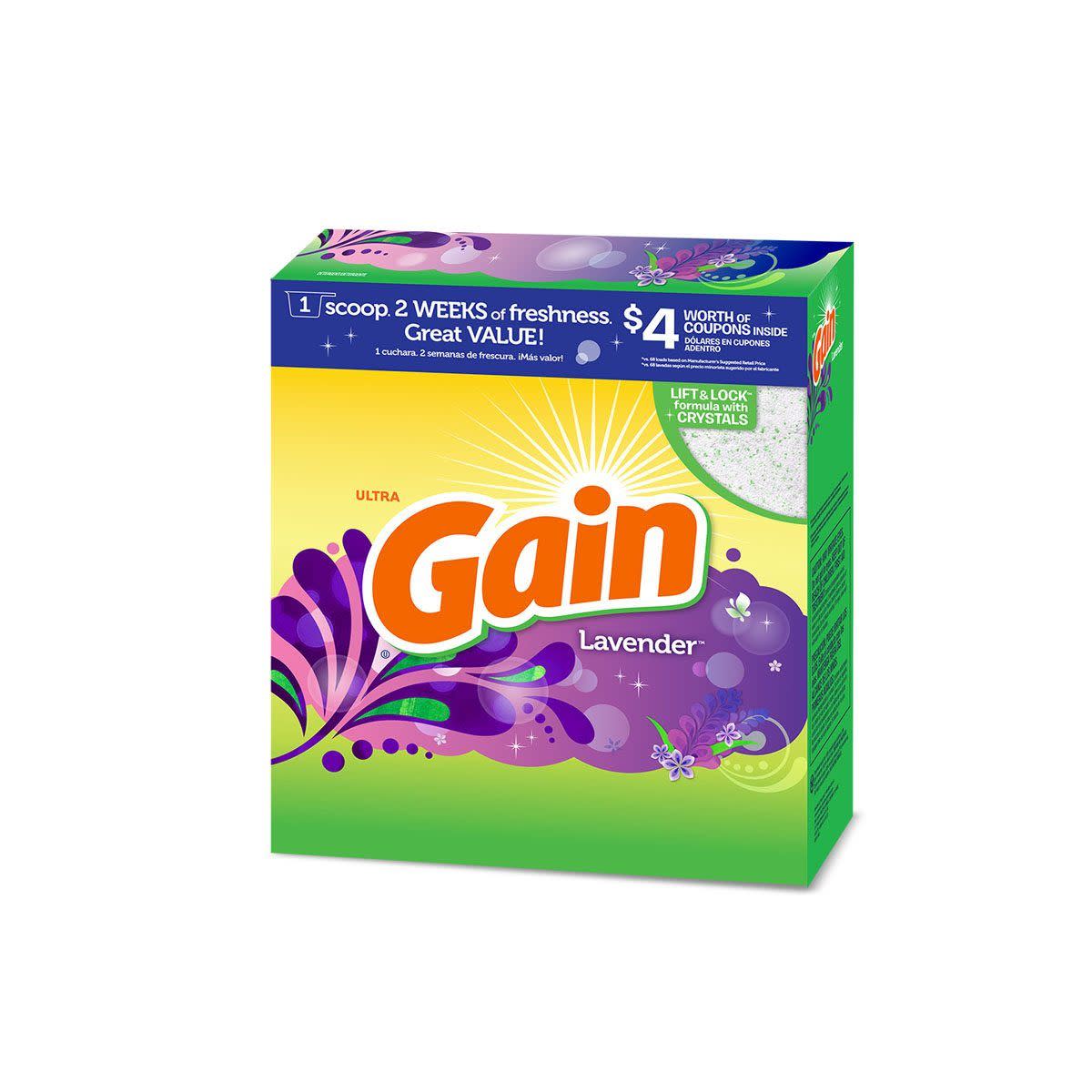 Gain Detergente de ropa en polvo Lavender