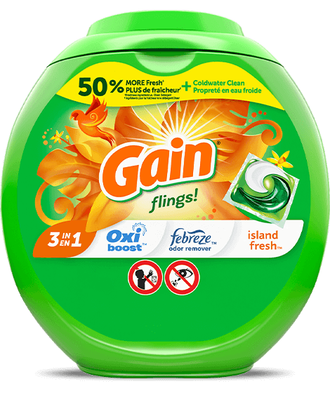 Paquete de Detergente para Ropa Gain Island Fresh Flings