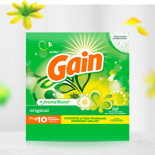 Envase de Gain Original Detergente en Polvo para la Ropa