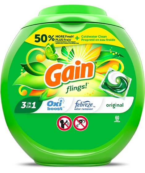 Paquete de Detergente para Ropa Gain Original Flings