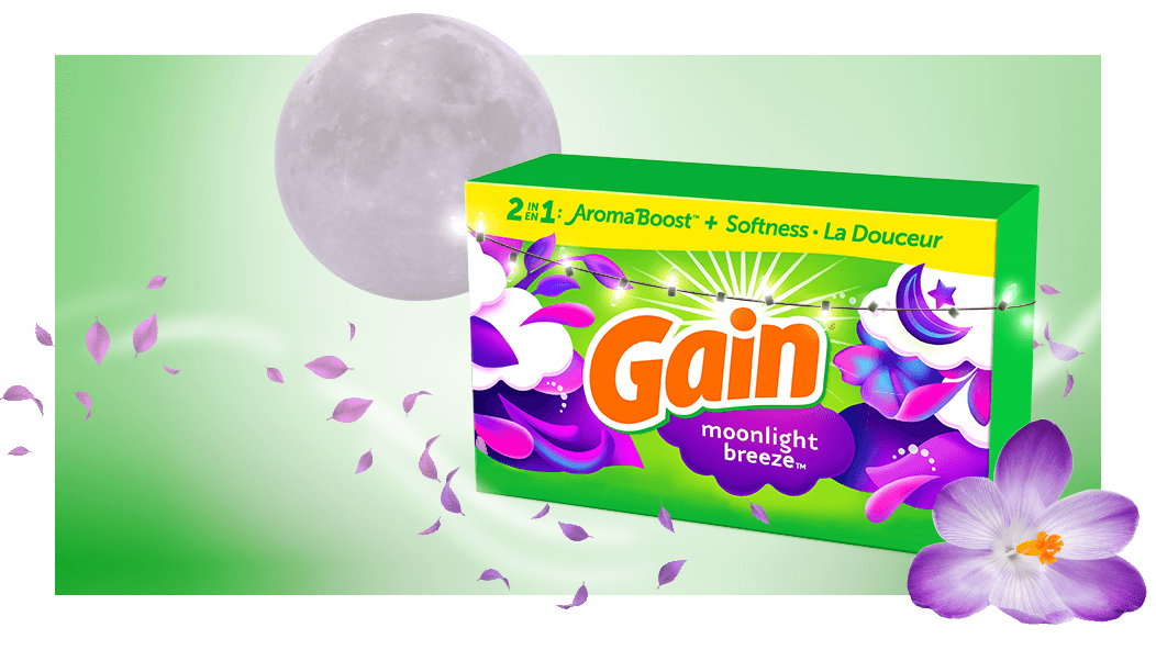 Envase con hojitas para secadora Gain Moonlight Breeze