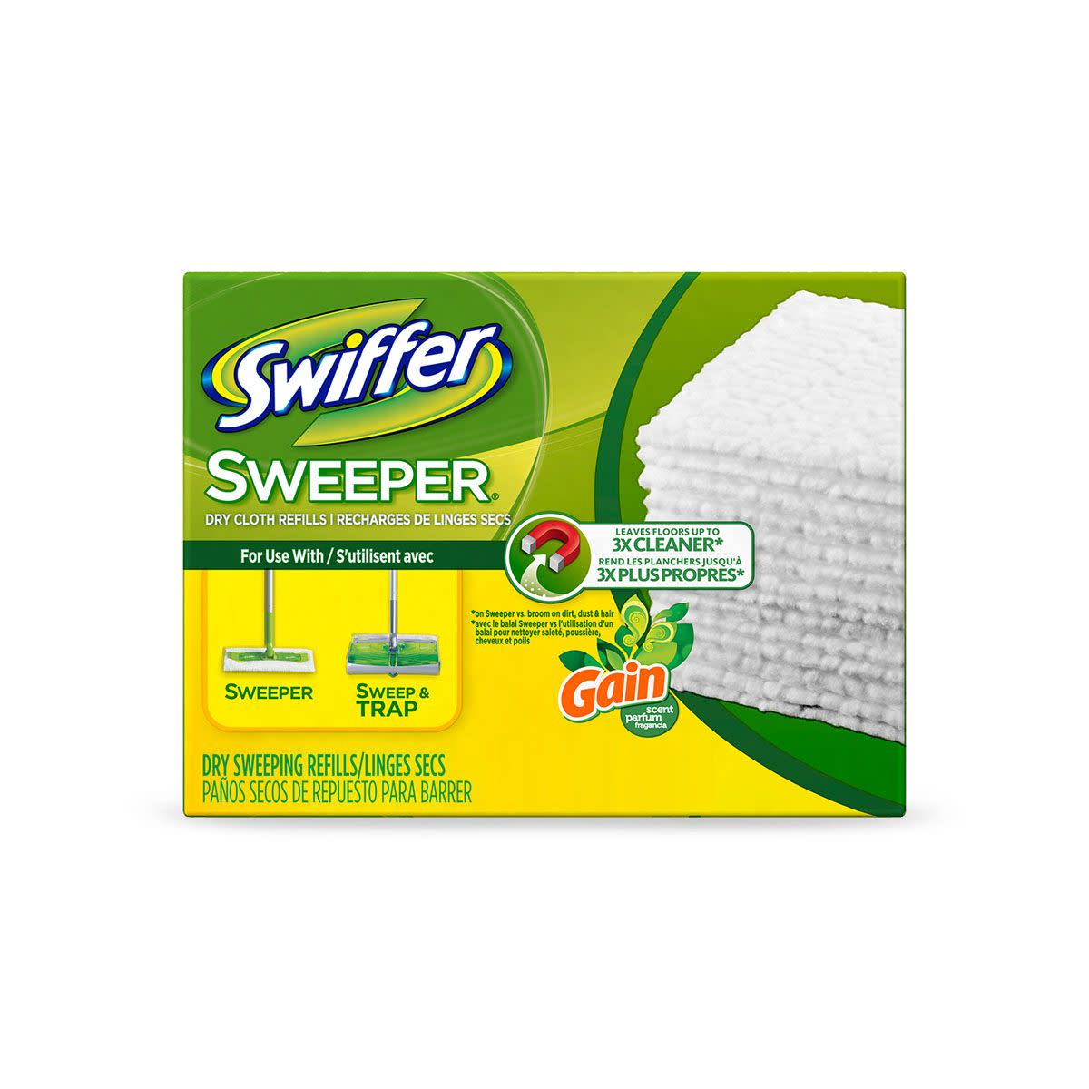 Pañitos secos de repuesto Swiffer con Gain Original