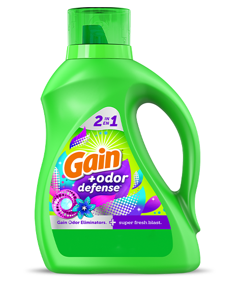 Detergente líquido para la ropa Gain+Odor Defense Super Fresh Blast