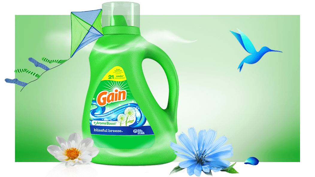 Bottle of Gain Blissful Breeze Liquid Laundry Detergent