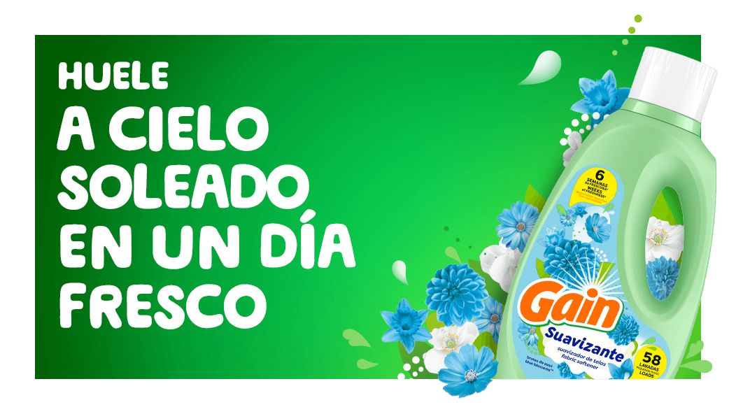 Huele a cielo soleado en un día fresco con el suavizante Gain Blue Blossom