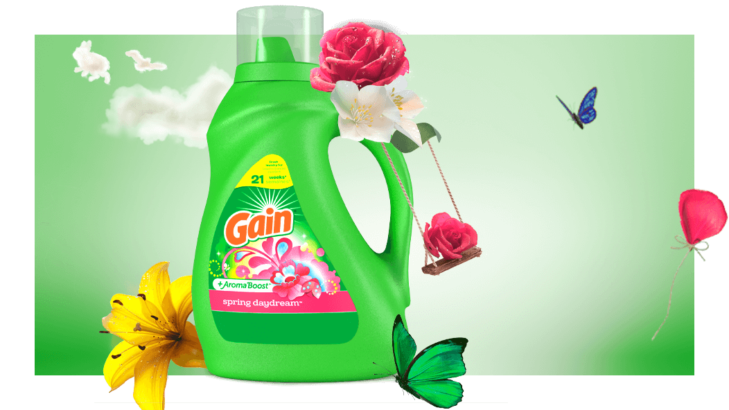 Botella de detergente líquido para ropa Gain Spring Daydream