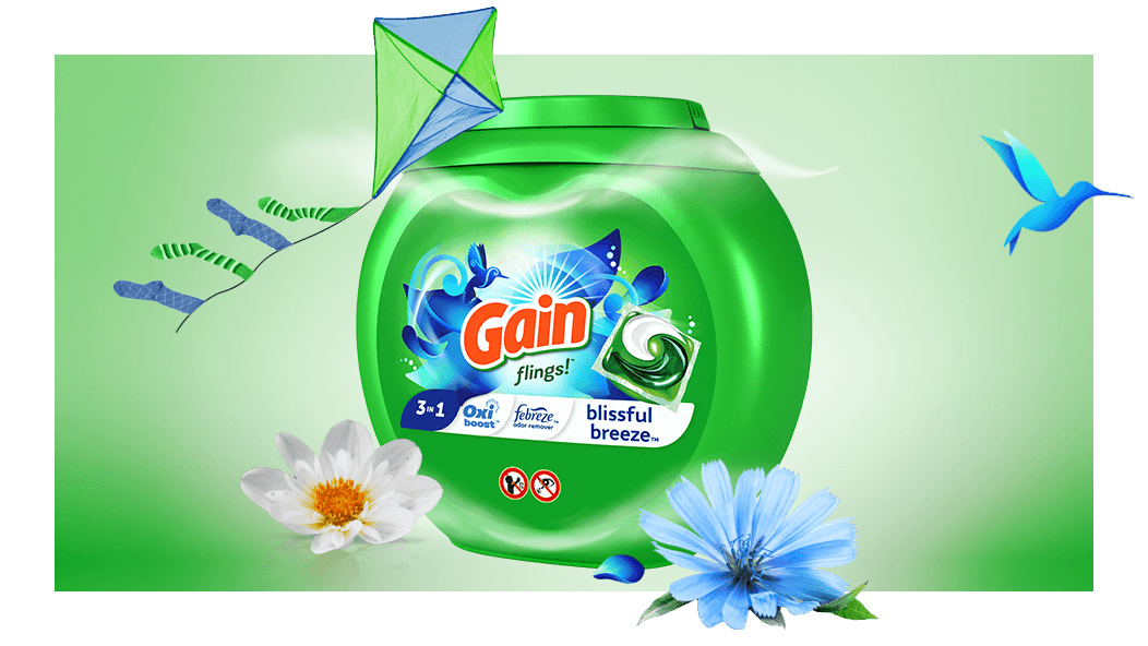Experiencia olfativa del Detergente para Ropa Blissful Breeze Flings