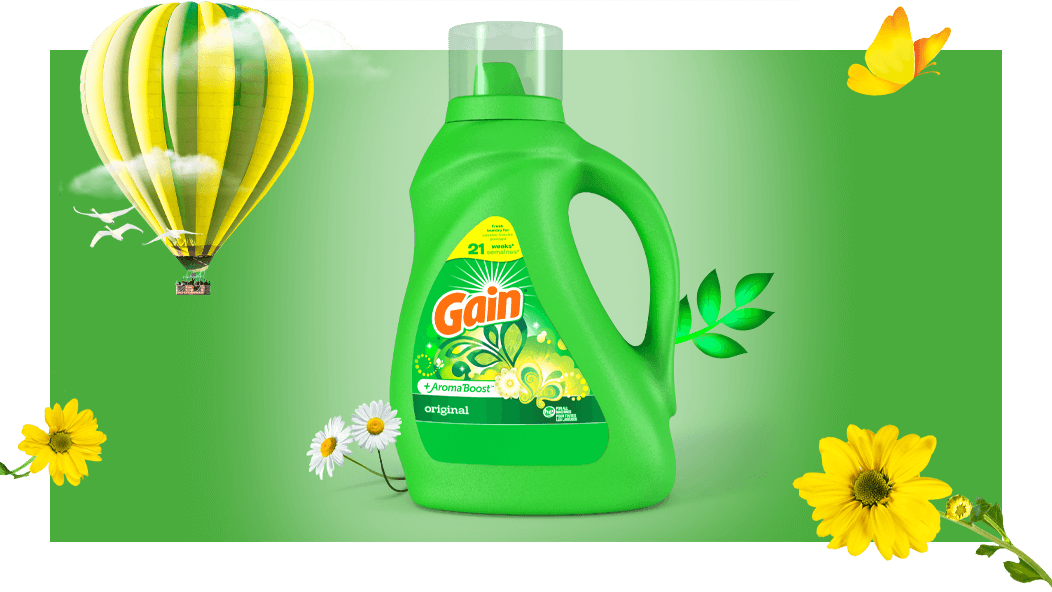 Botella de detergente líquido para ropa Gain Original