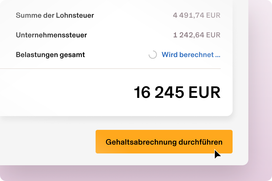 Example of a screen in Rippling showing an employee's pay details with a button that says Run payroll