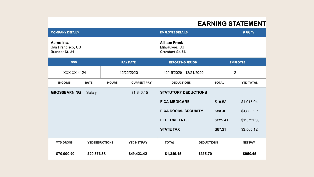 Paystub