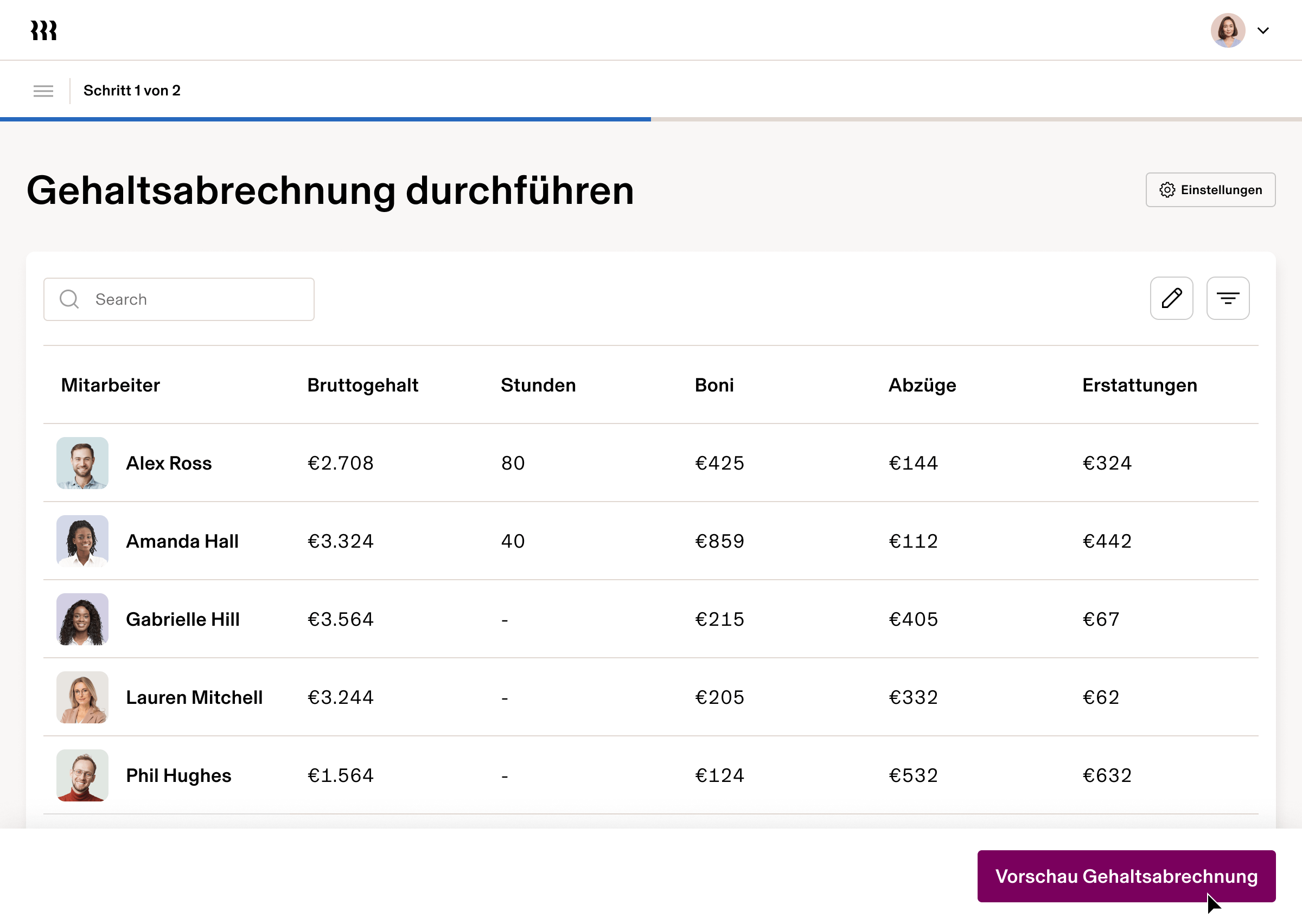 Run Payroll Tablet - deDE