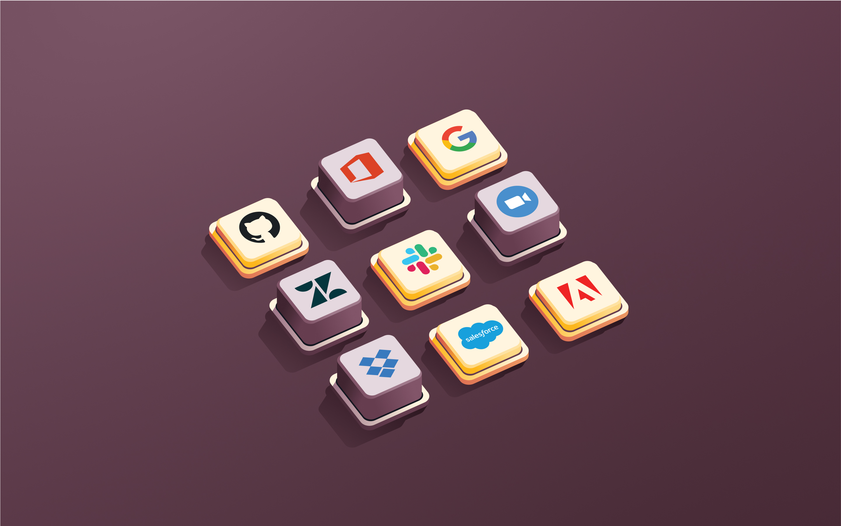 A grid of app logos 