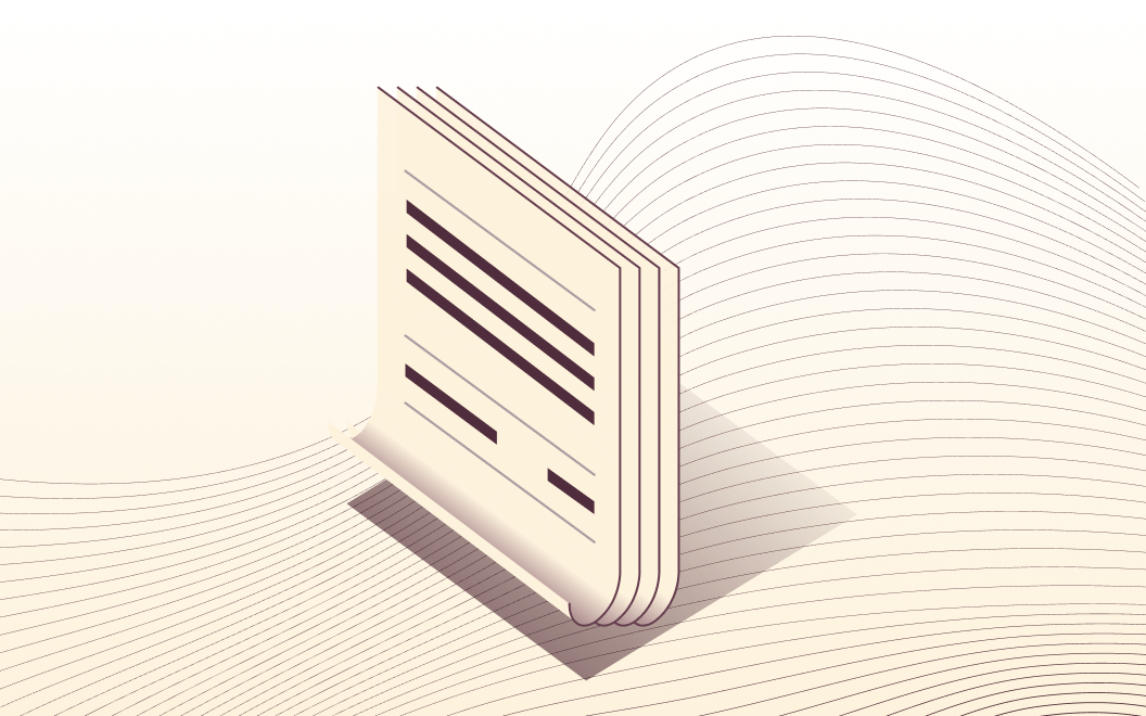 Graphic illustration of a stack of documents