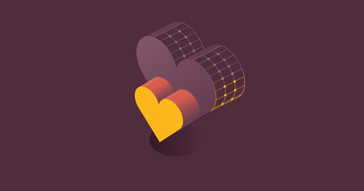 Graphic illustration of two hearts