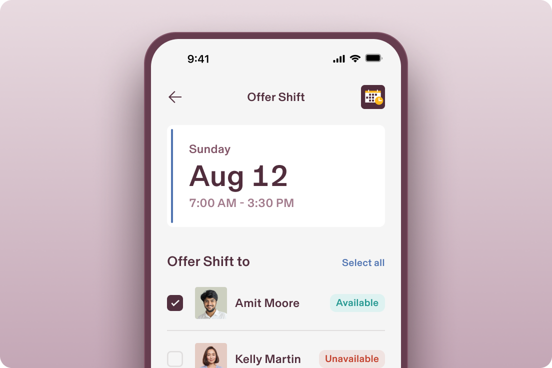 Offer shift