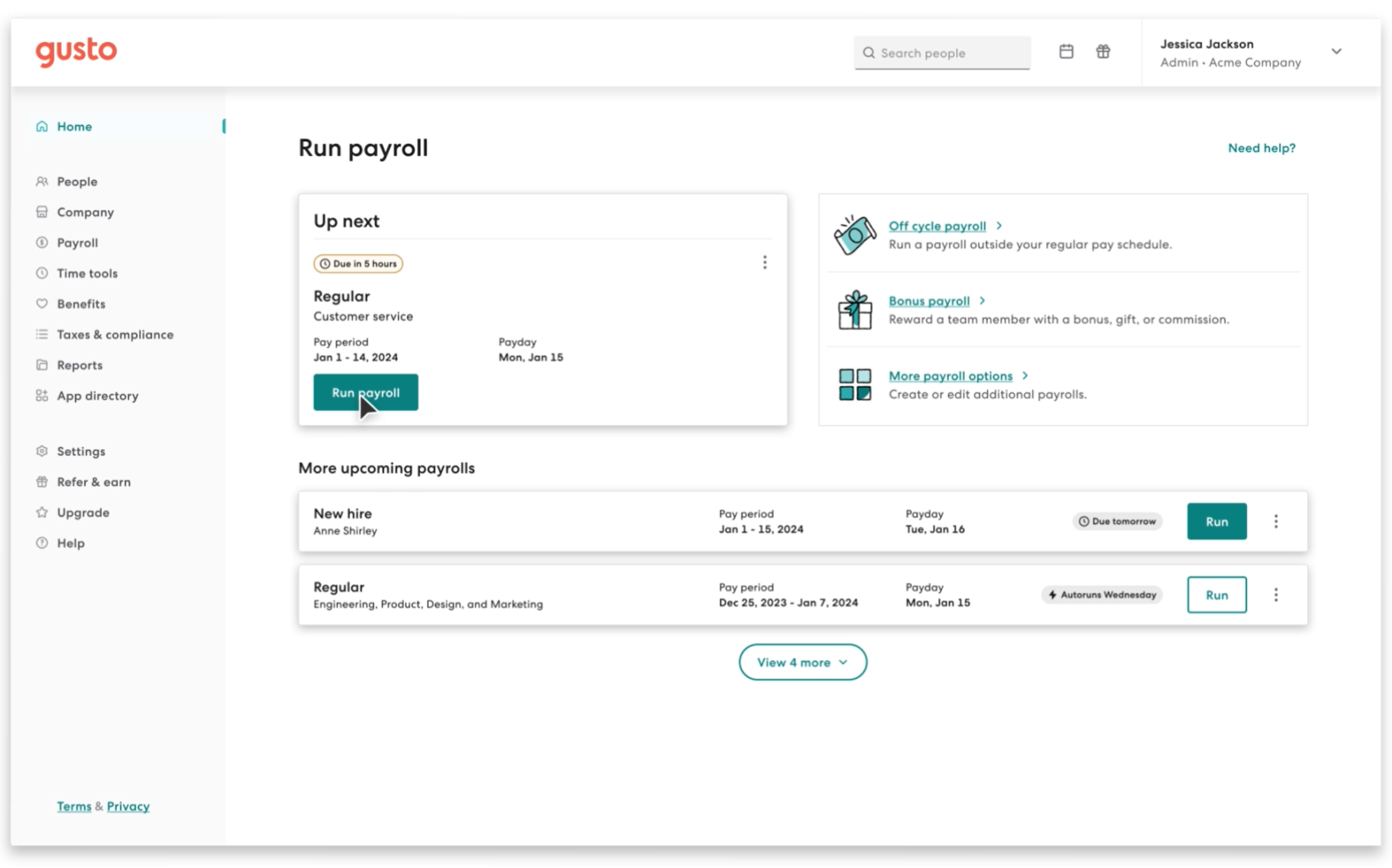 Gusto Global Payroll