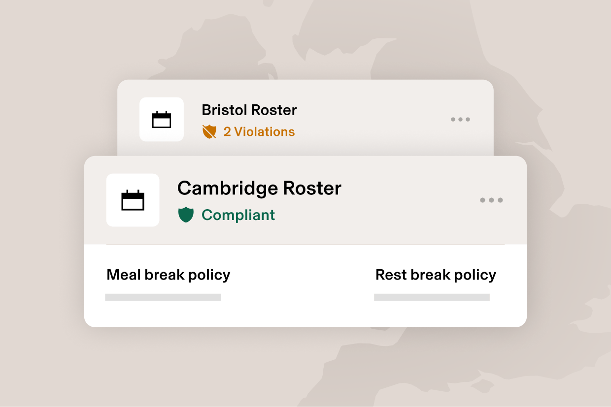 3:2 – Compliance, Meal Break Policy, with map, berry