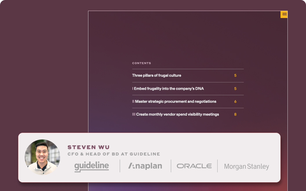 Screenshot of a report with a photograph of Steven Wu, CFO at Guideline