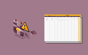 A graphic illustration of a schedule icon with a stack of weekly work schedule spreadsheet templates next to it