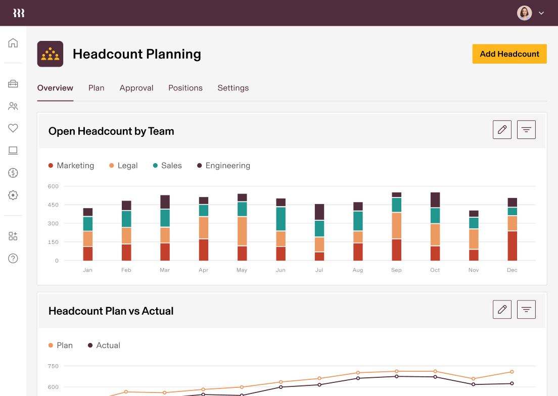 Tablet UI Headcount Planning Dashboard enUS