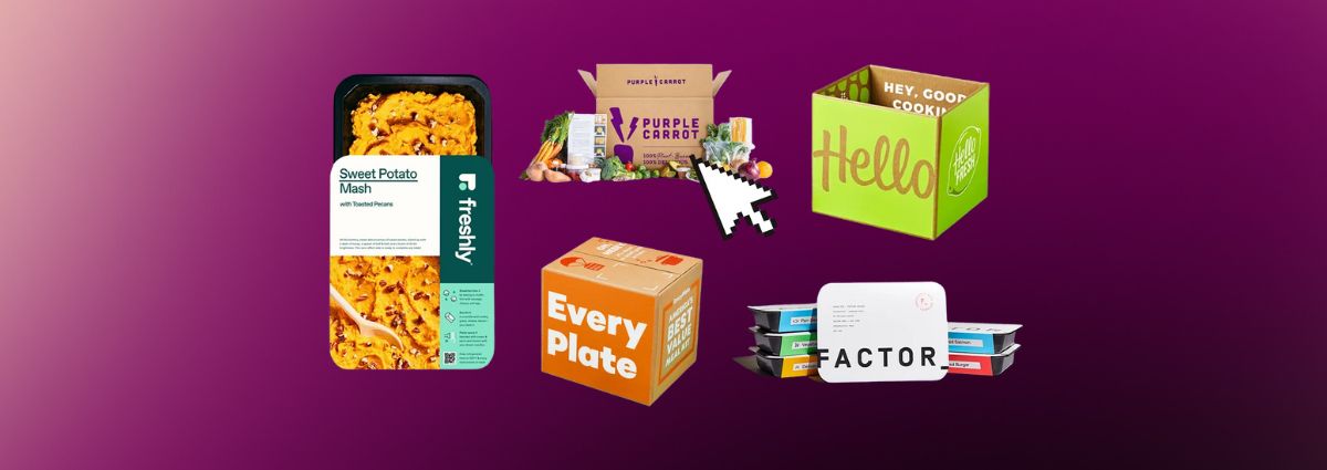 Sample collection of meal kit company boxes. 