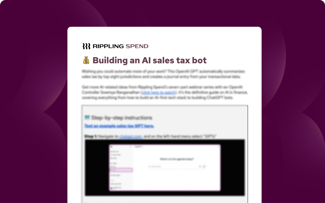 [Resource - Cover Image] Guide | Spendsetters | "Build an AI bot that automates sales tax JE's" | /guide-gpt-sales-tax