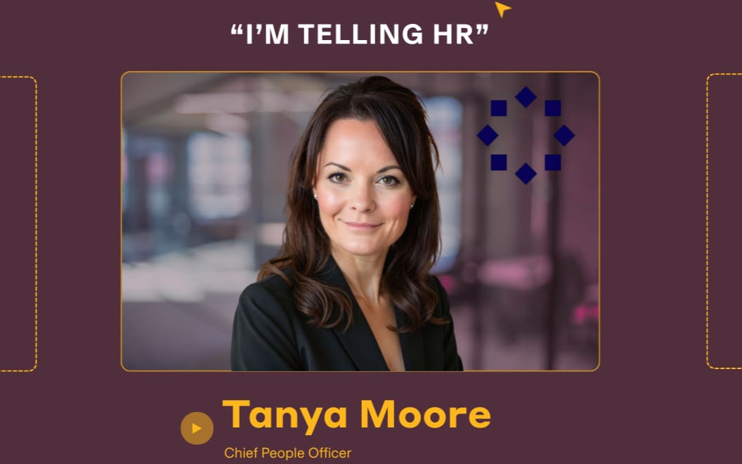 Photograph of Tanya Moore, Chief People Officer at West Monroe, with text that says I'm Telling HR