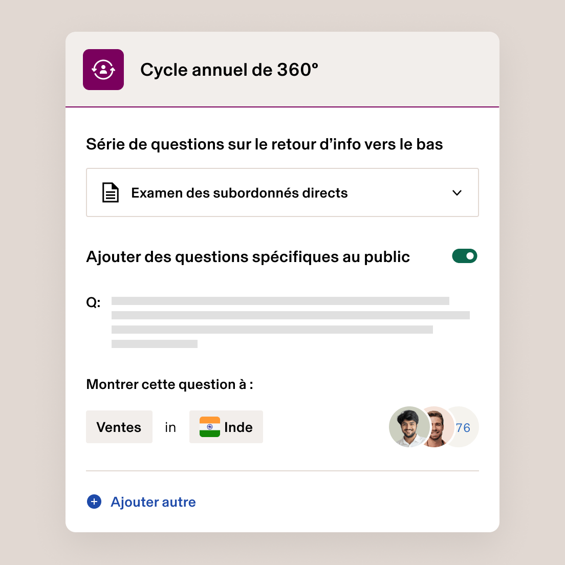 Configure questions frCA