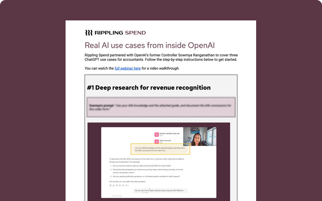 Screenshot of a document with ChatGPT use cases titled Real AI use cases from inside OpenAI