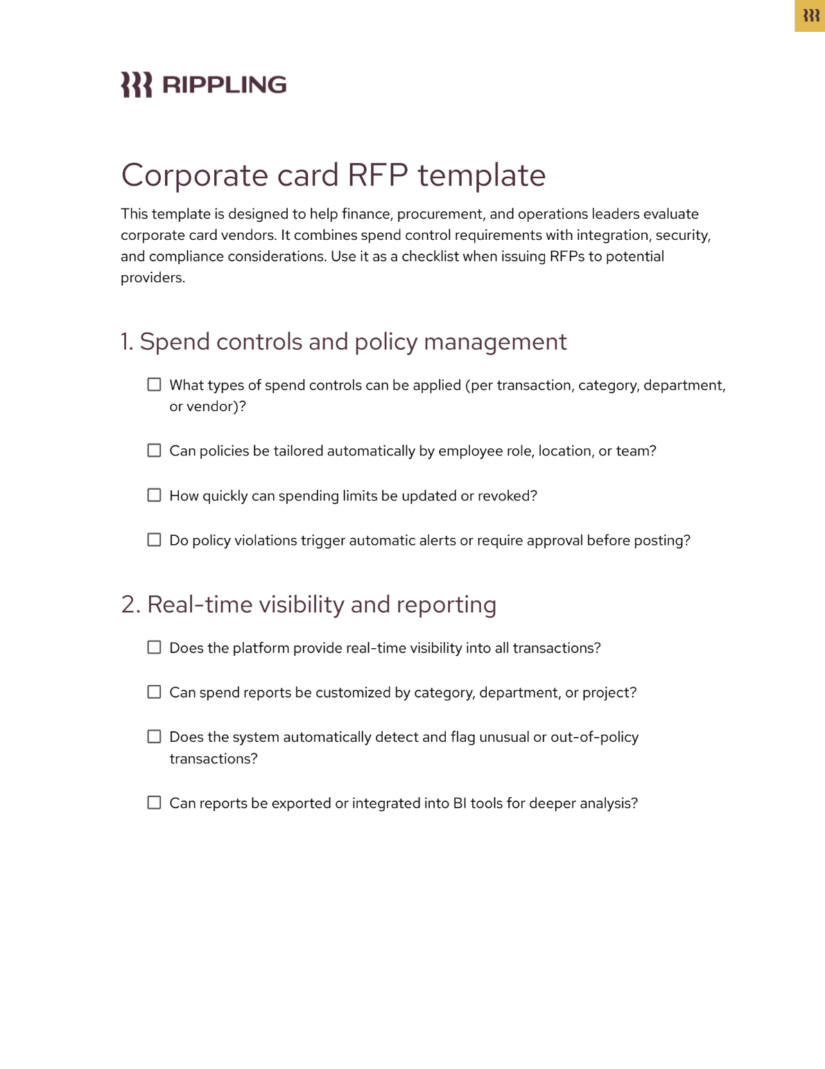 [Blog - Inline Image] Corporate Card RFP Template by Rippling