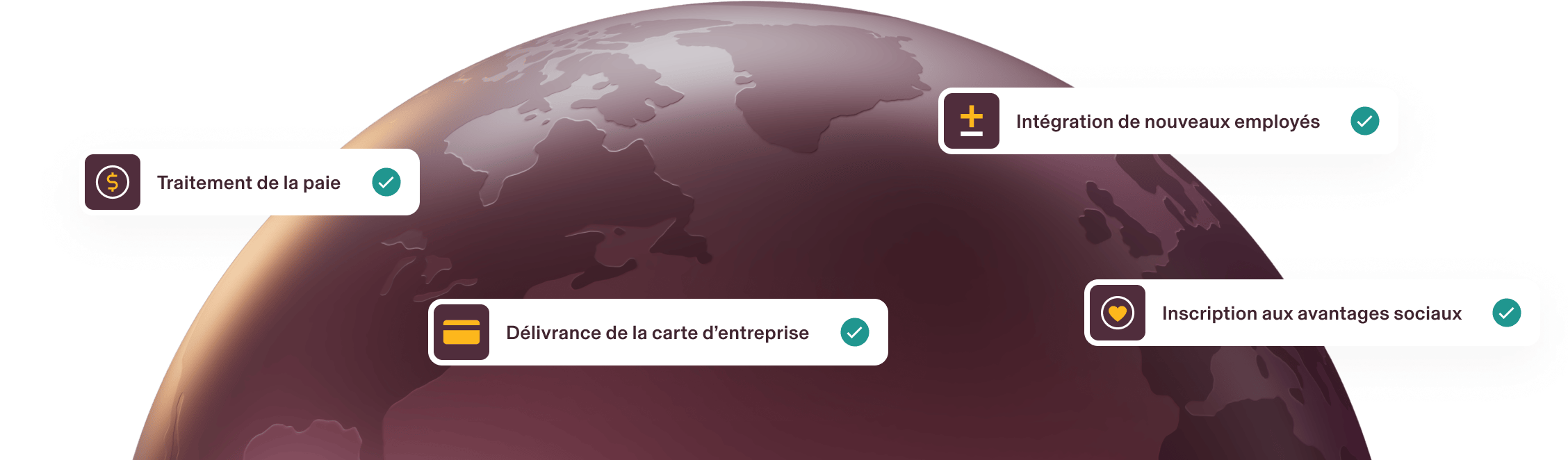 Service de la paie international et embauche, globe | .png