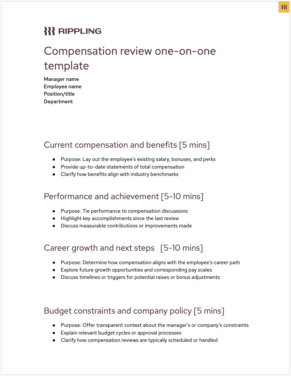 Compensation-Review-One-on-One-Tempalte