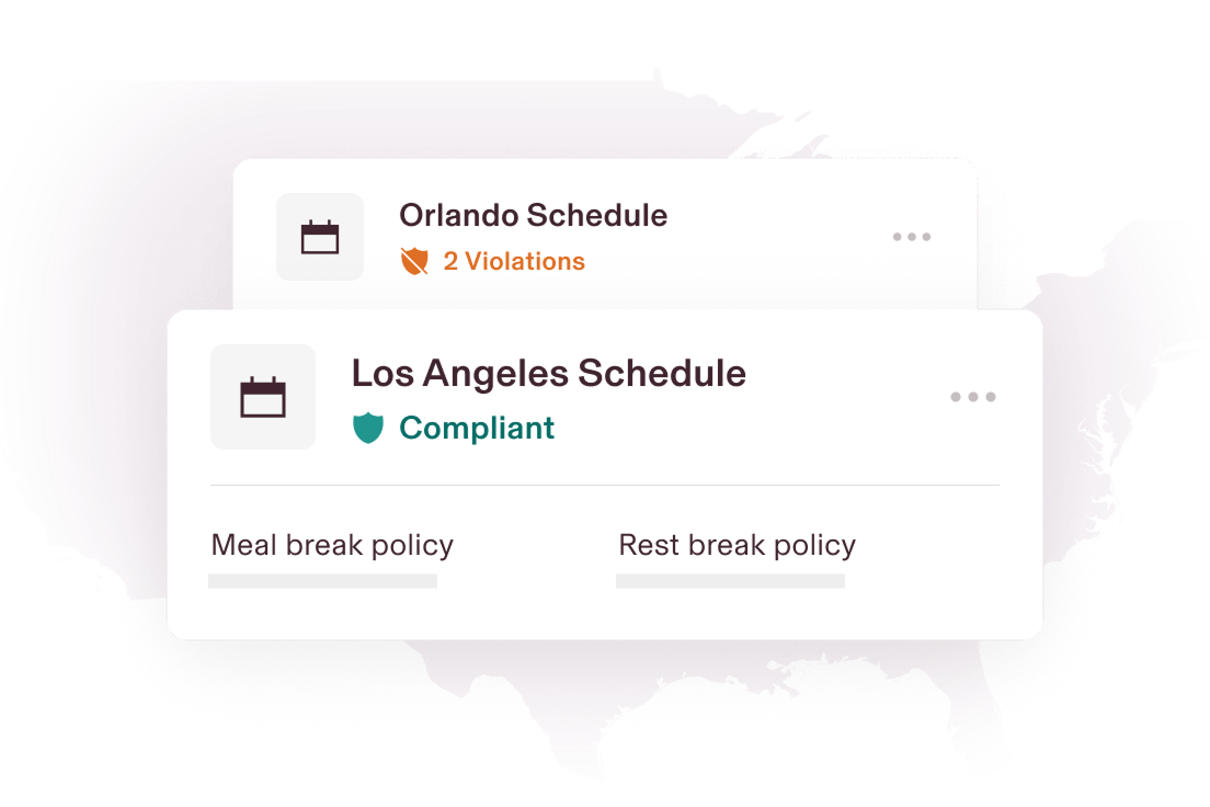 Map with schedule compliance notifications