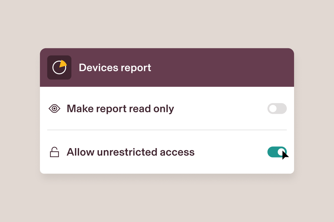 Specify access to reports