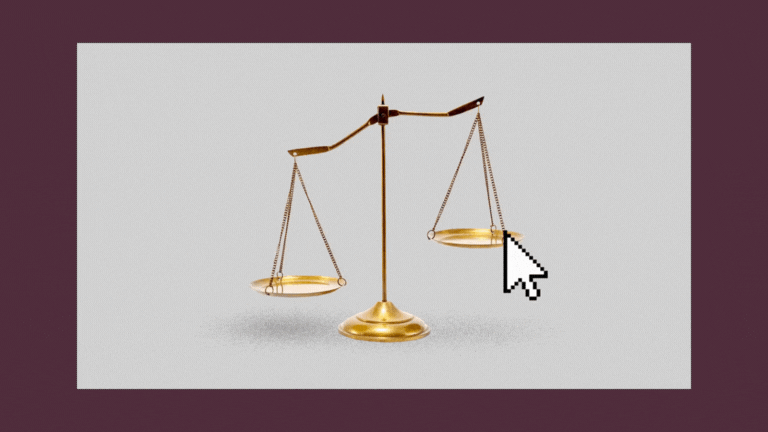 Animated gif of scales being pulled one way via cursor. 