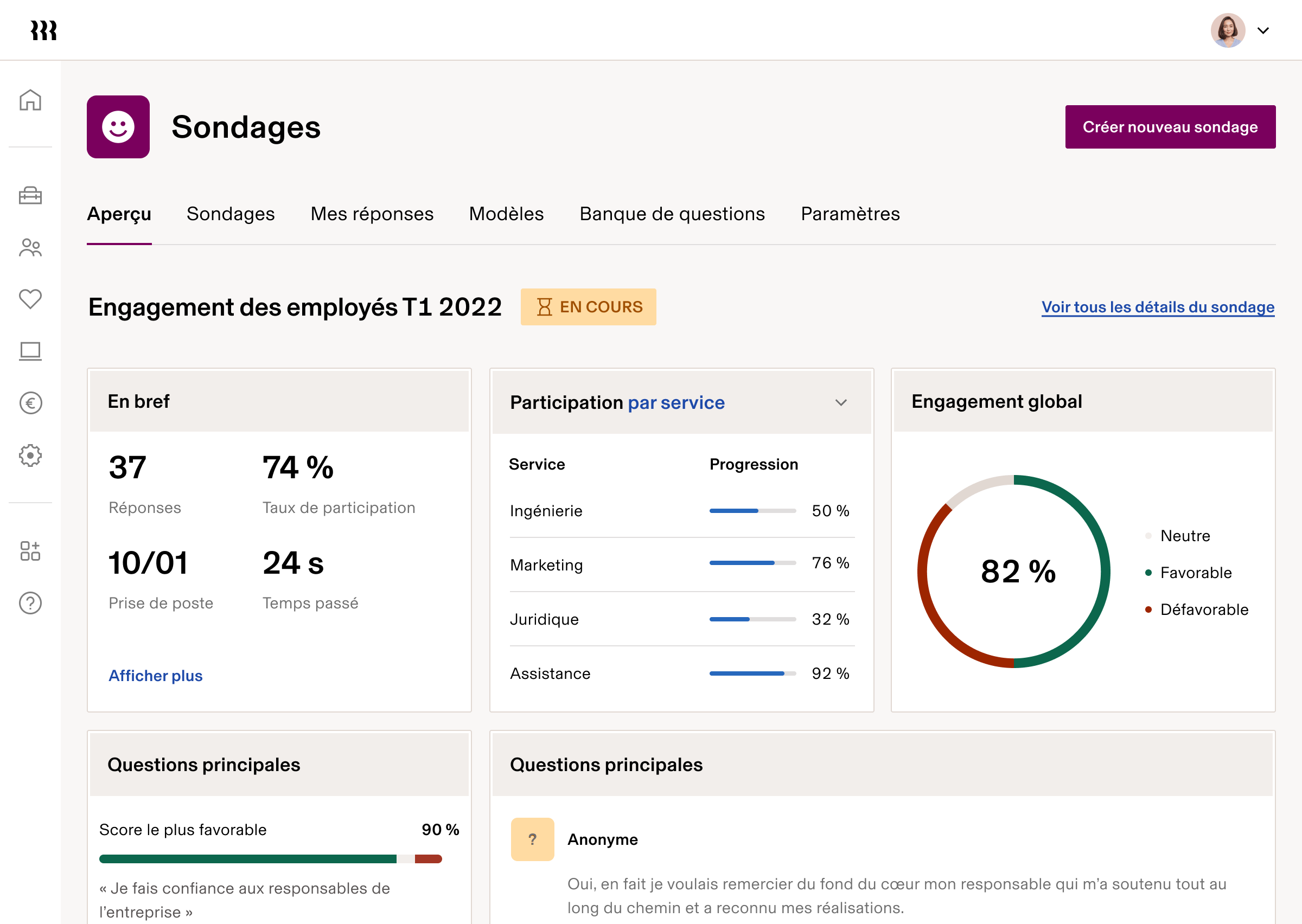 Bannière principale – Sondages enUS