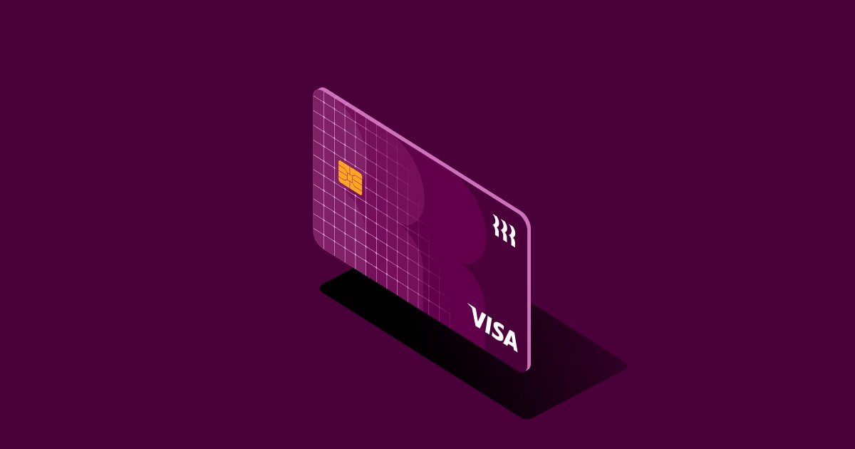 Graphic illustration of a Rippling-branded credit card