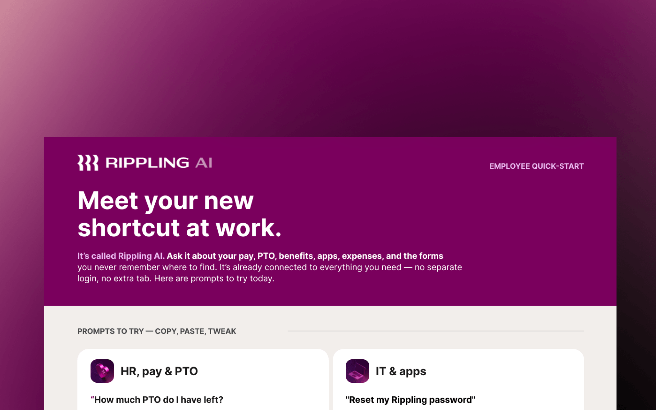 Rippling AI Employee Quick Start Guide